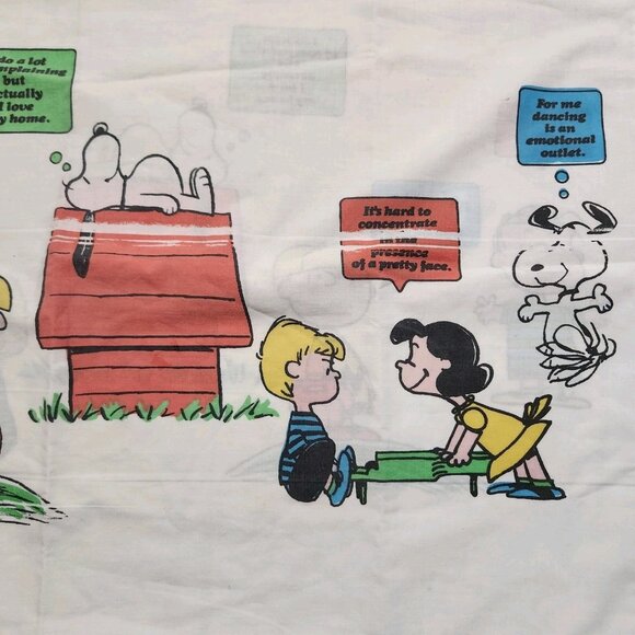 Vintage Set of 2 Peanuts Snoopy and Woodstock Hearts Pillow Case and Full Gang - Picture 8 of 15